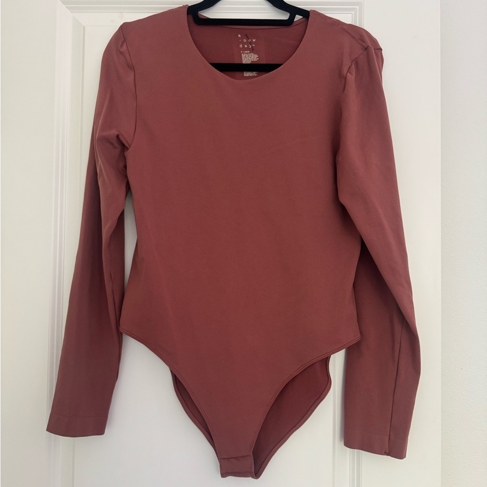 A New Day women’s long sleeve crewneck scuba body suit shirt top size XL
